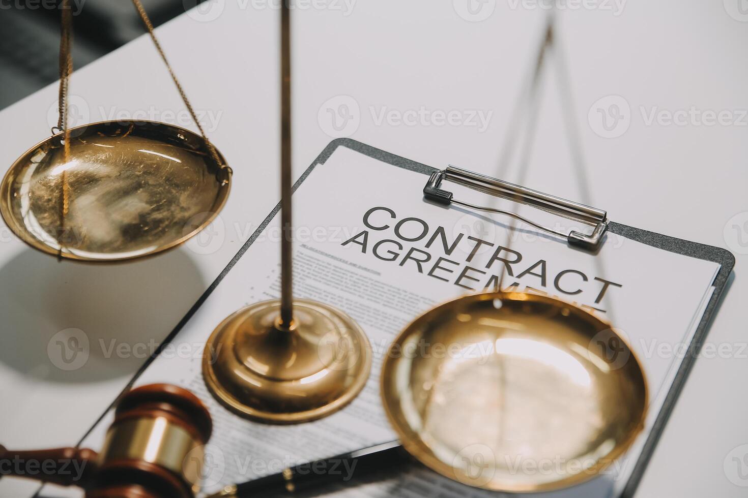 Lawyer, legal advisor, businessman brainstorming information on agreement details Business contracts in legal processing books for accuracy in contract documents. joint financial investment. photo