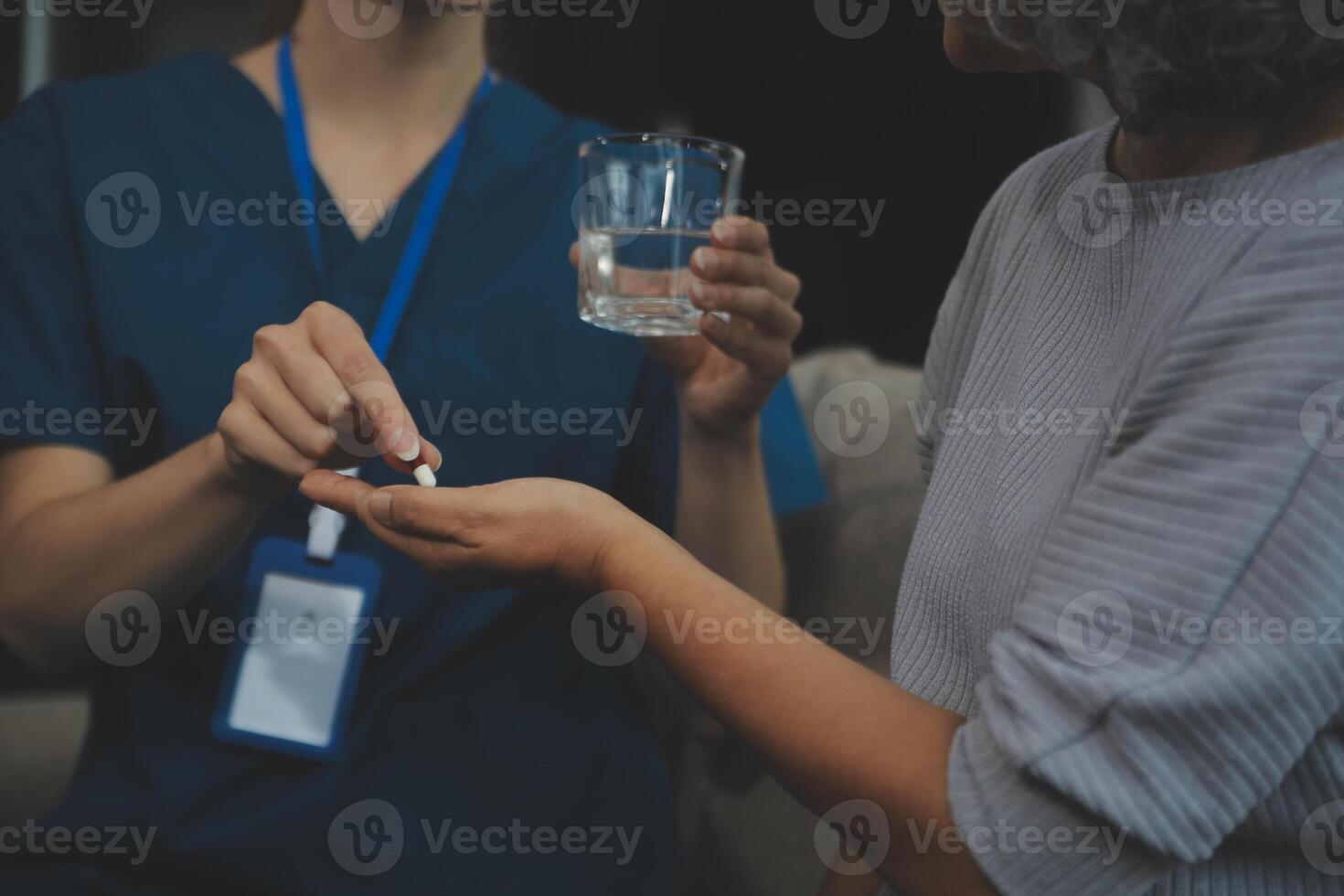 Doctors are giving advice on medication to patients in hospital examination rooms, treating diseases from specialists and providing targeted treatment. Concepts of medical treatment and specialists. photo
