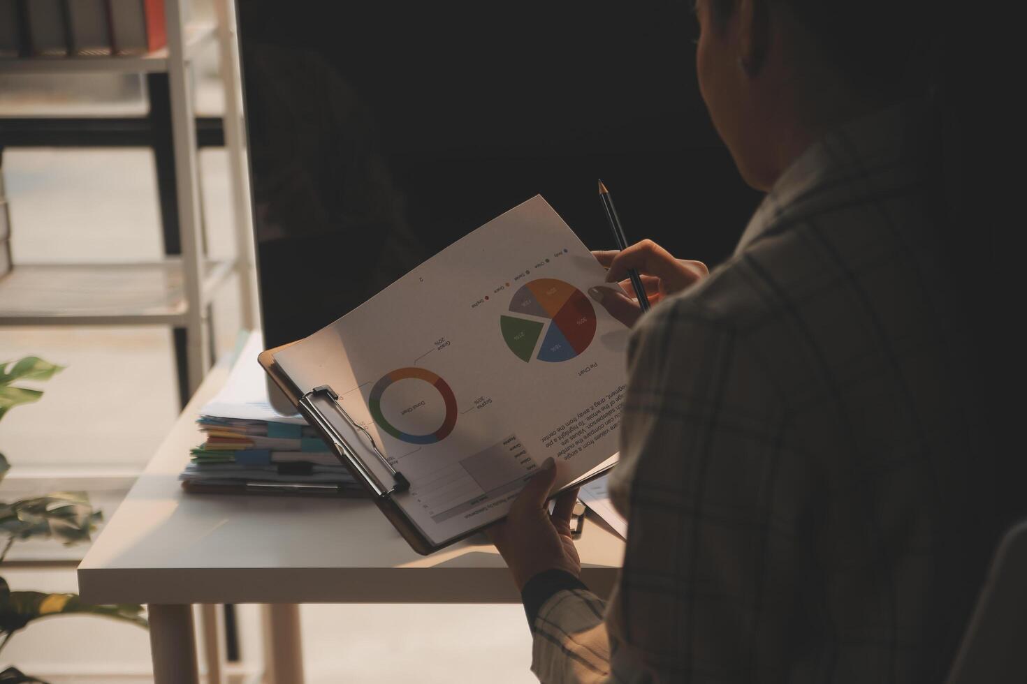 Team of business people working together in the meeting room office, teamwork background charts and graphs banner, double exposure successful teamwork,business planning concept. photo