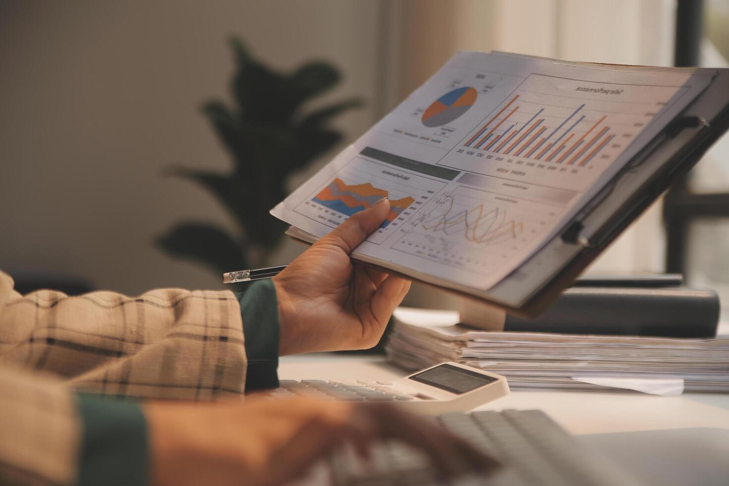 Team of business people working together in the meeting room office, teamwork background charts and graphs banner, double exposure successful teamwork,business planning concept. photo