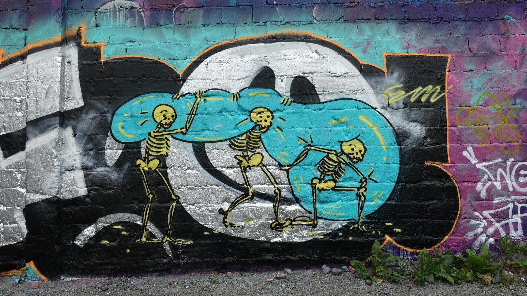 Stockholm, Sweden, August 20 2022. Graffiti exhibition on the outskirts of the city. photo