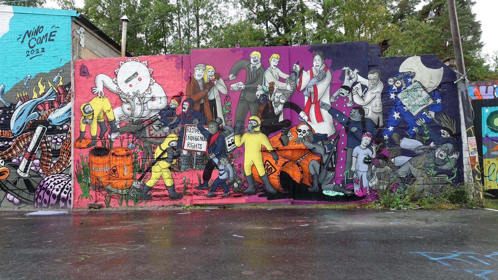 Stockholm, Sweden, August 20 2022. Graffiti exhibition on the outskirts of the city. photo