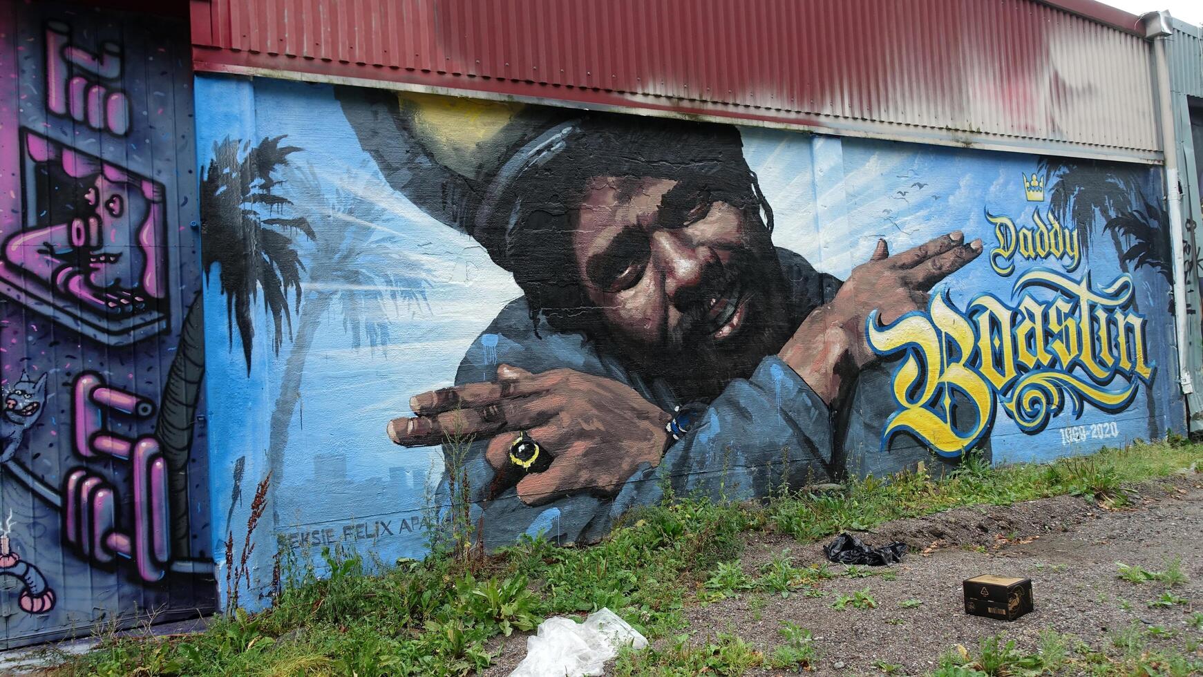 Stockholm, Sweden, August 20 2022. Graffiti exhibition on the outskirts of the city. photo