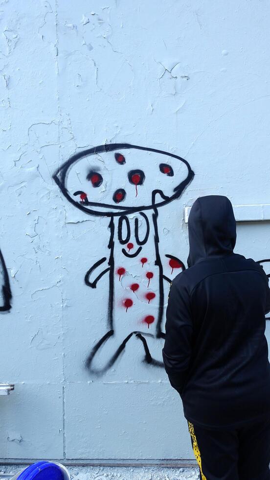 Stockholm, Sweden, May 08 2021. Graffiti exhibition on the outskirts of the city. photo