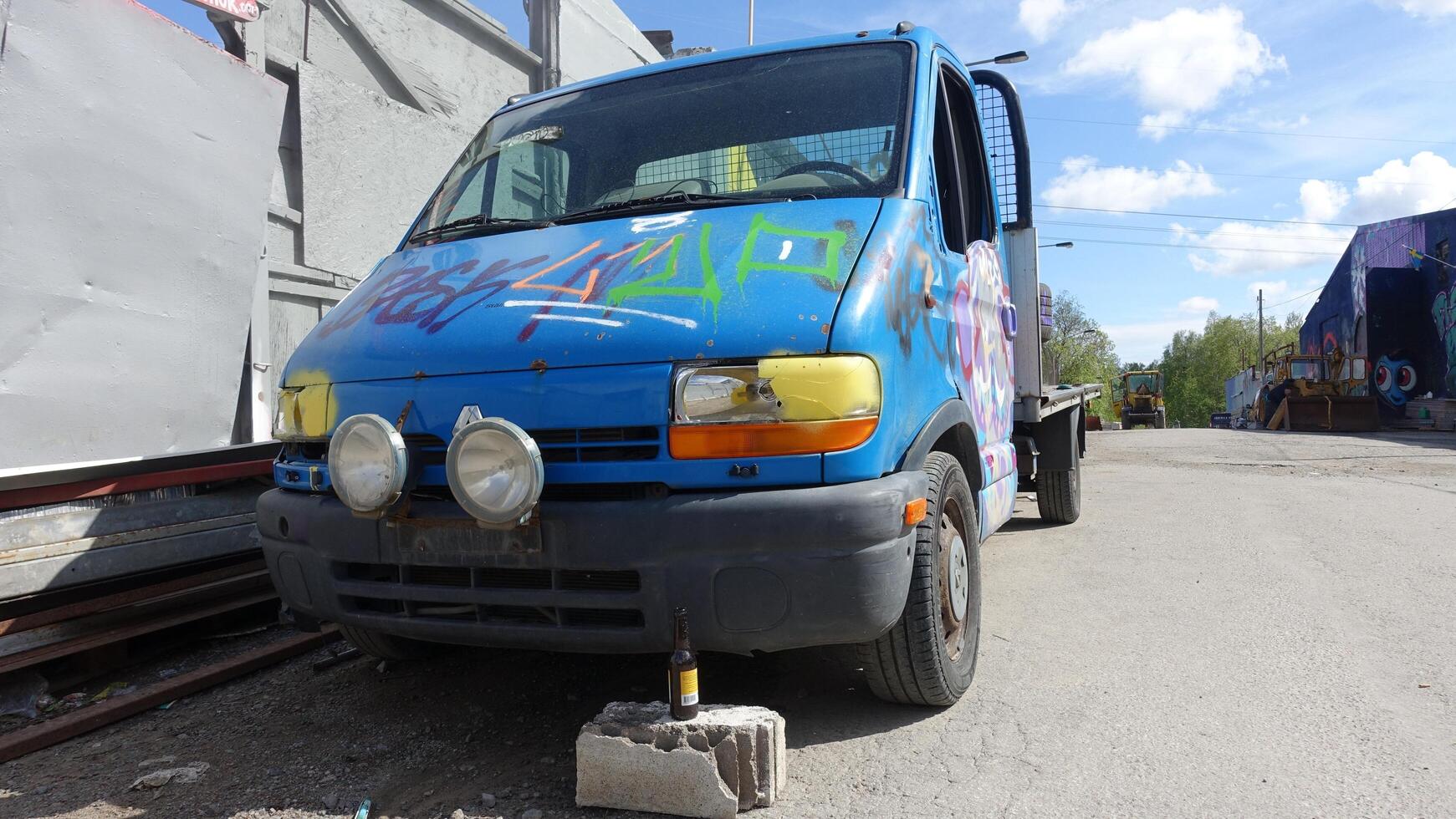 Stockholm, Sweden, May 23 2021. Graffiti exhibition on the outskirts of the city. photo