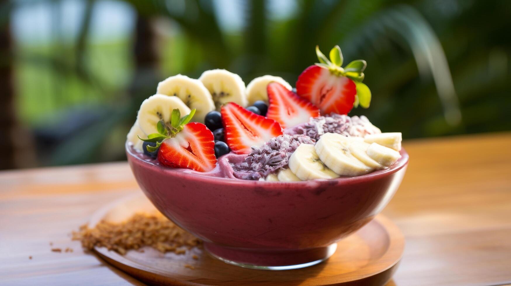 Colorful healthy acai bowl photo