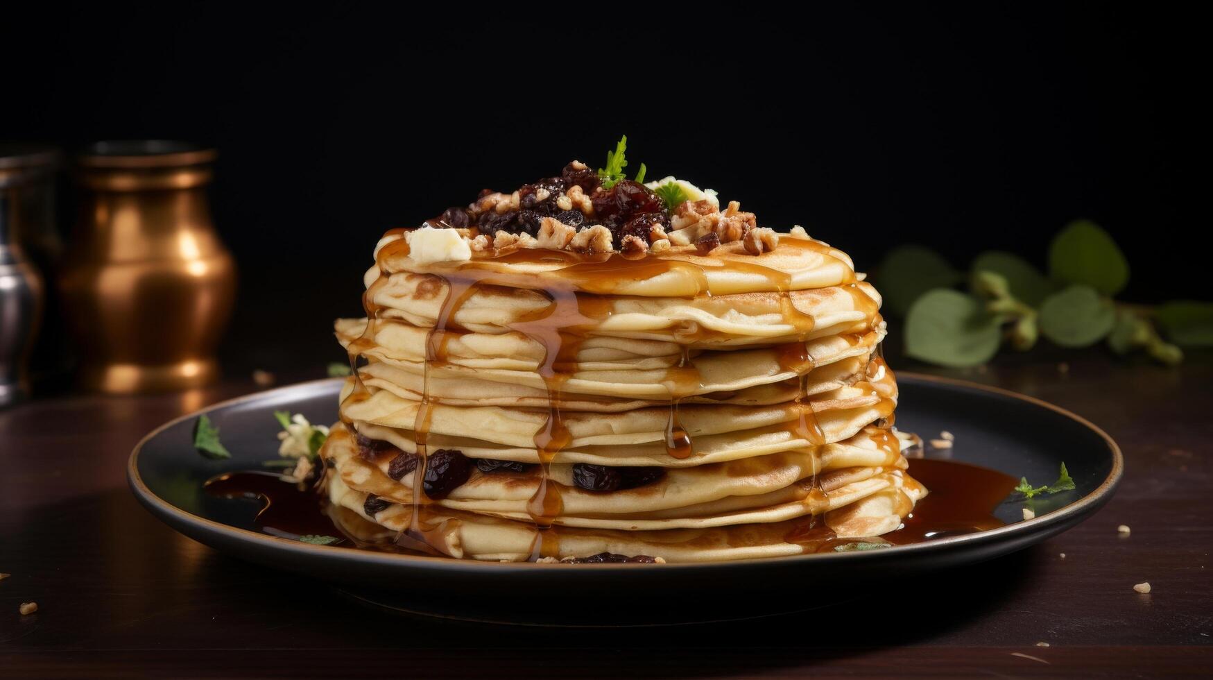 Stack sweet savory crepes dessert photo
