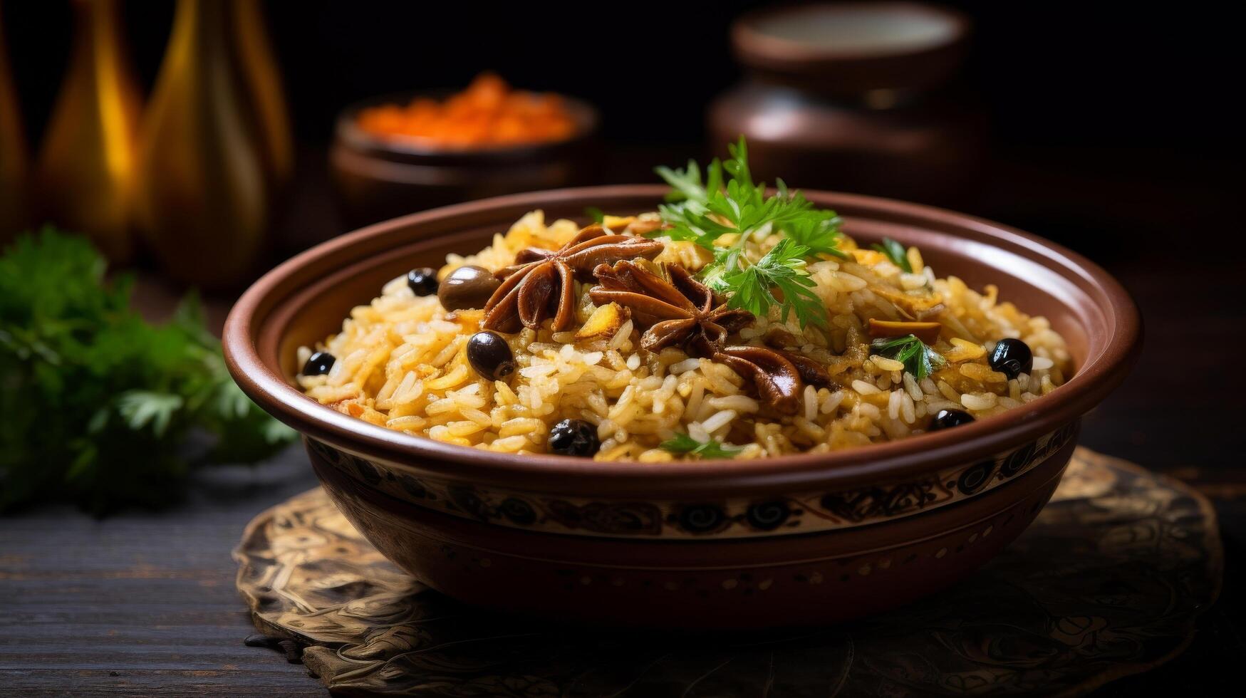 Comforting Lebanese mujadara dish photo