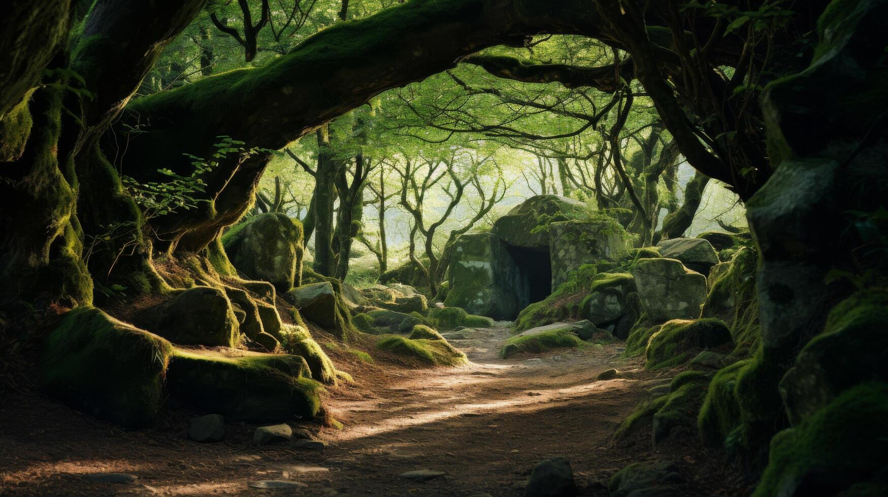 Magical woodland scene. photo