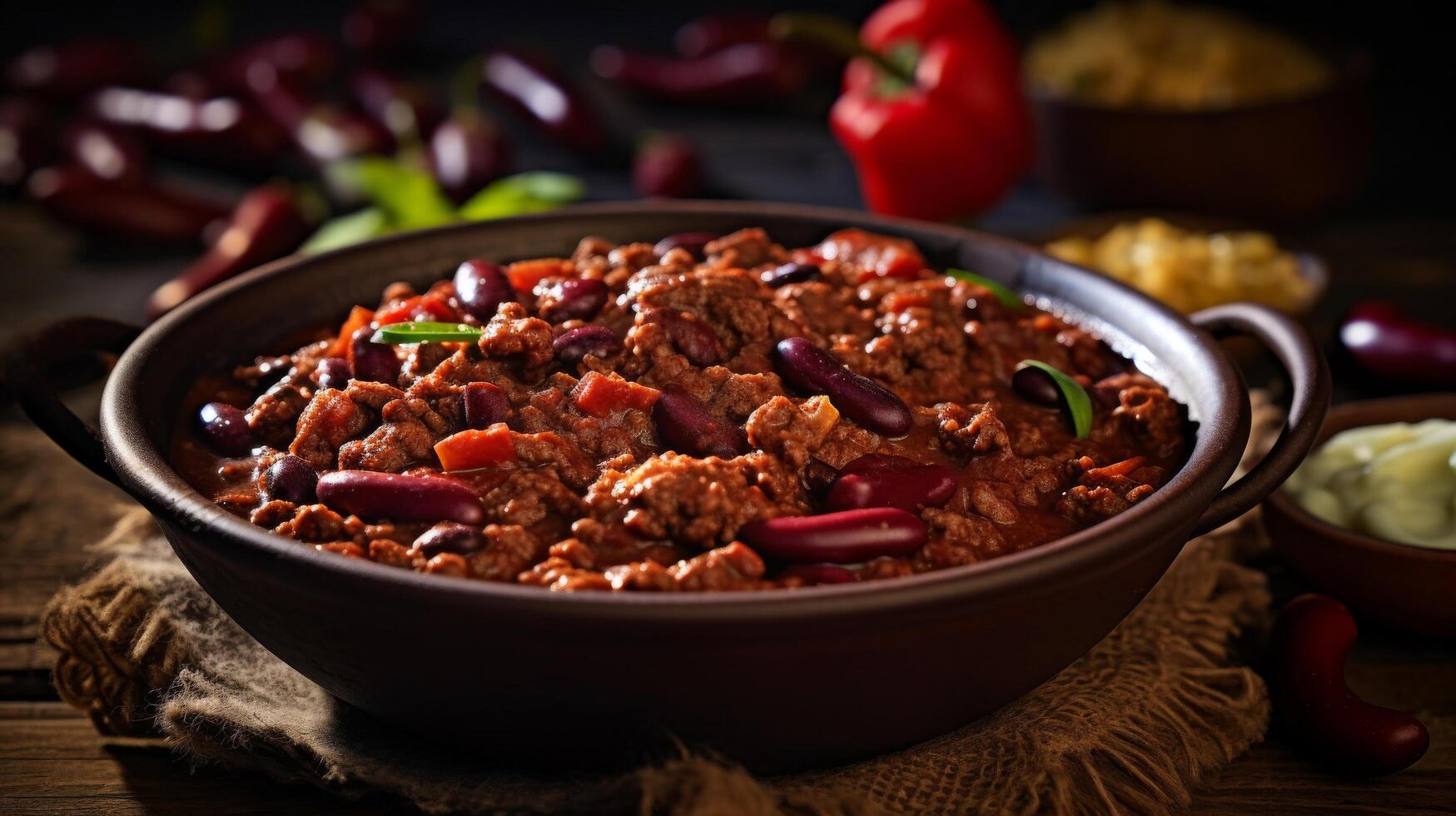 Spicy flavorful chili bowl photo