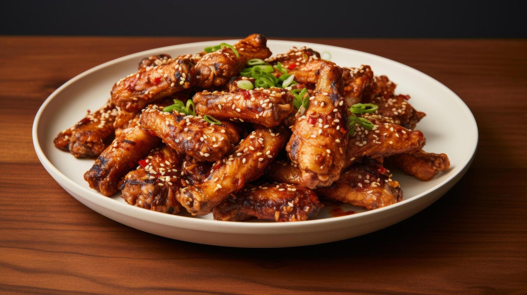 Plate of crispy and flavorful Korean fried chicken photo