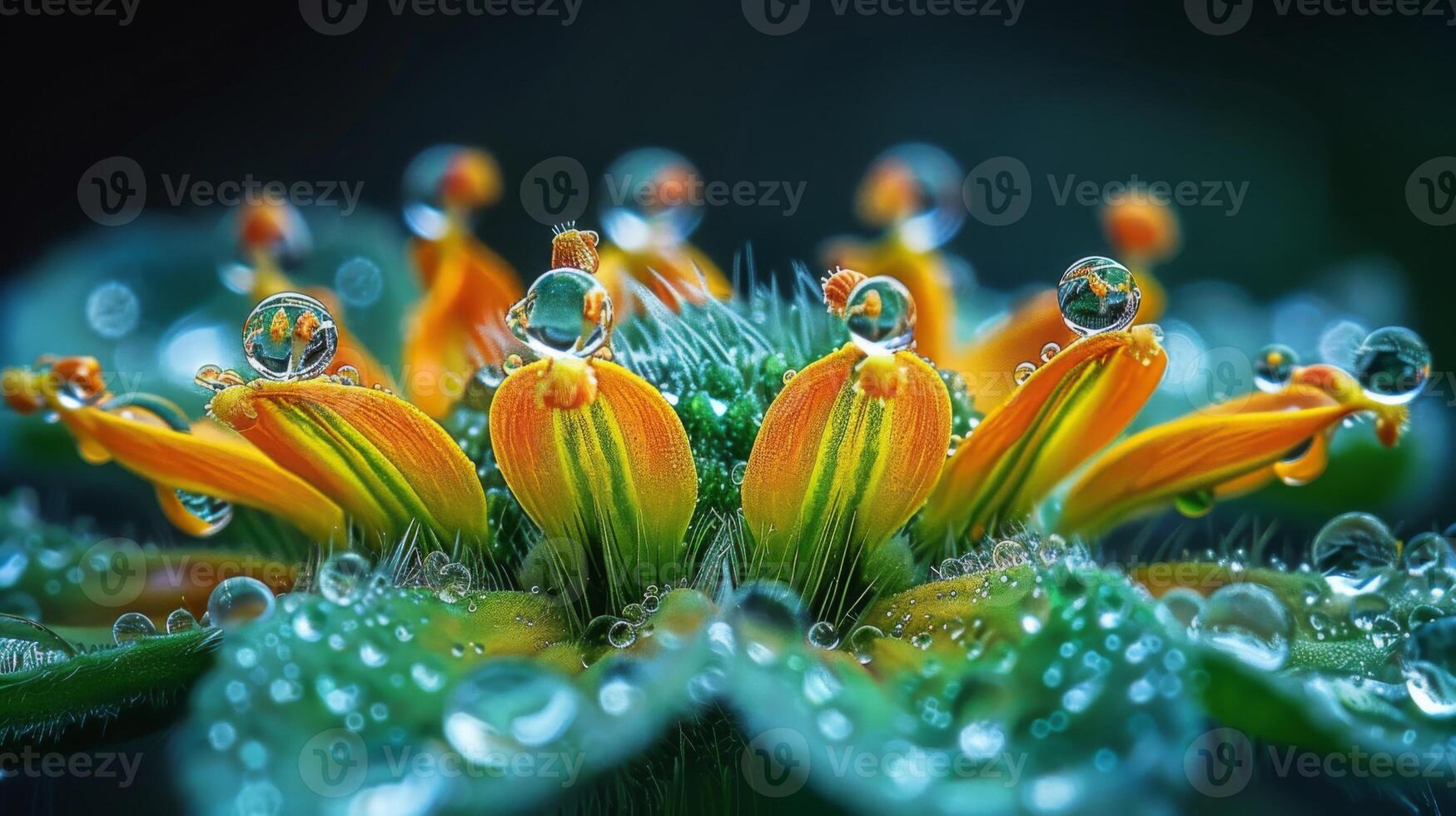 Dew Drops on a Flower photo