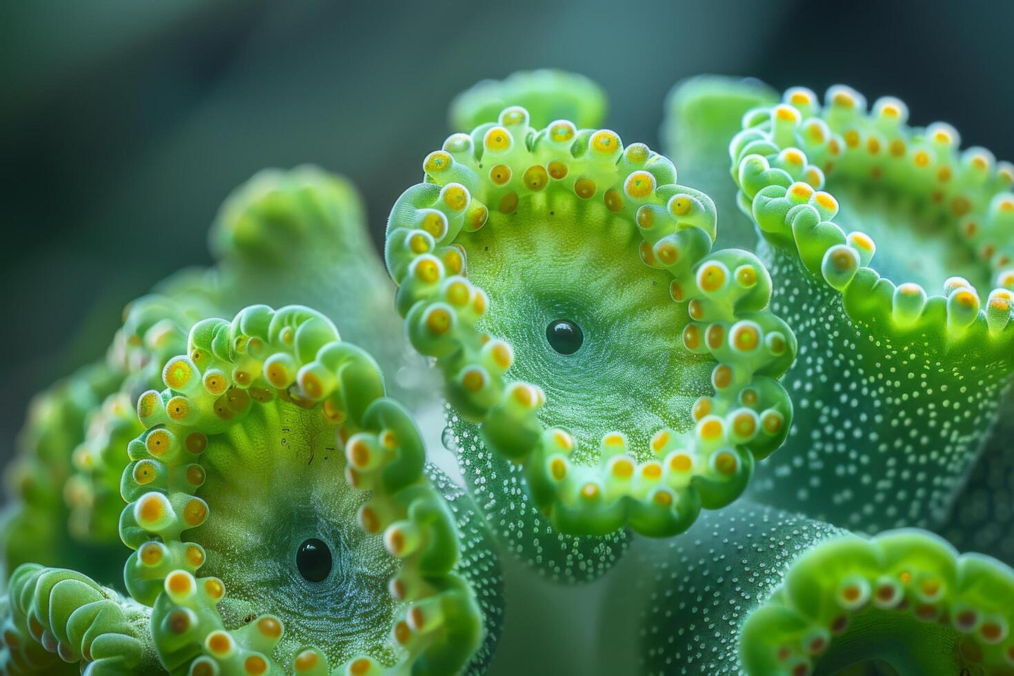 Close-up of a Green and Yellow Aquatic Plant photo