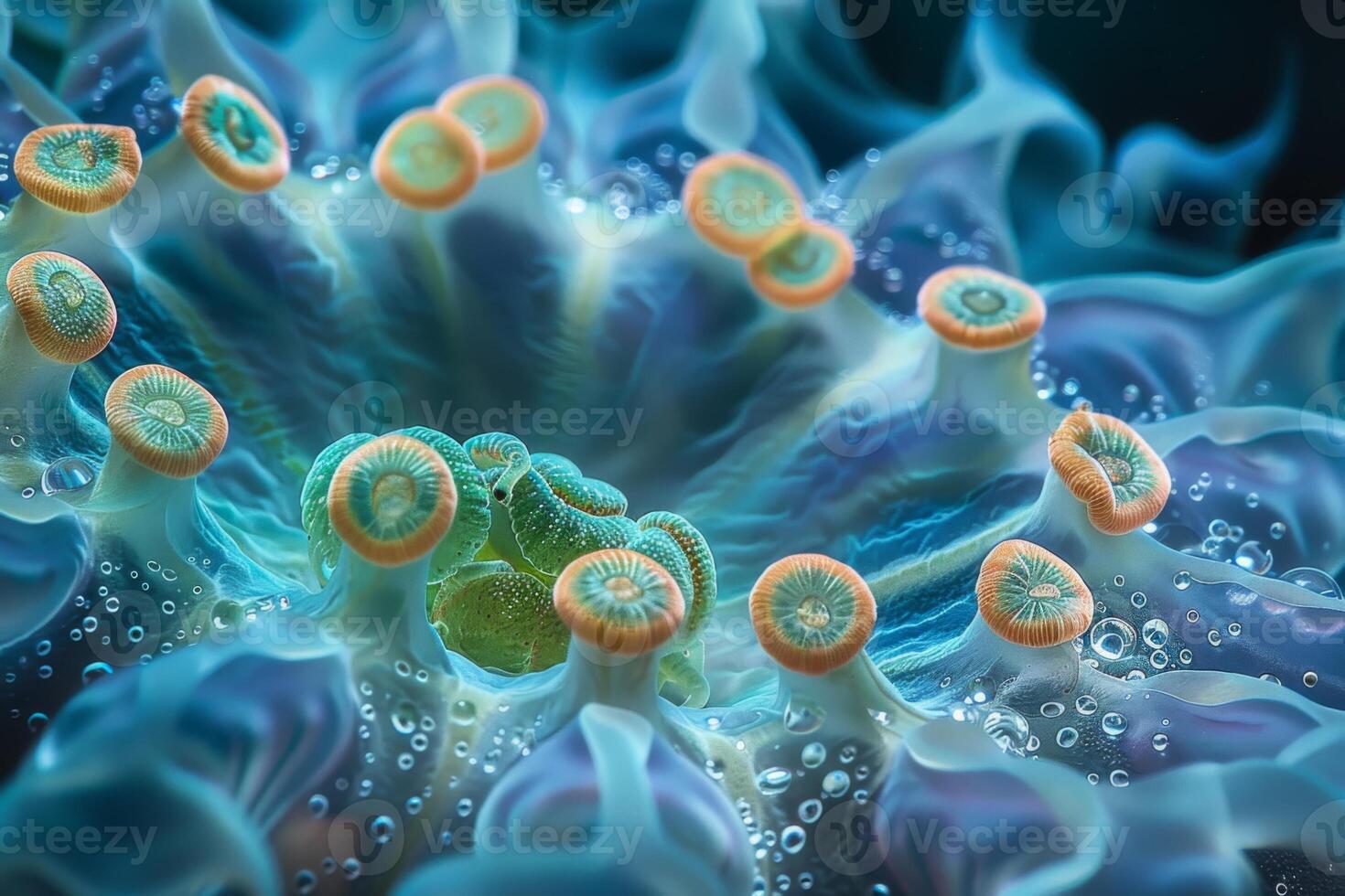 Macro View of a Colorful Sea Anemone photo