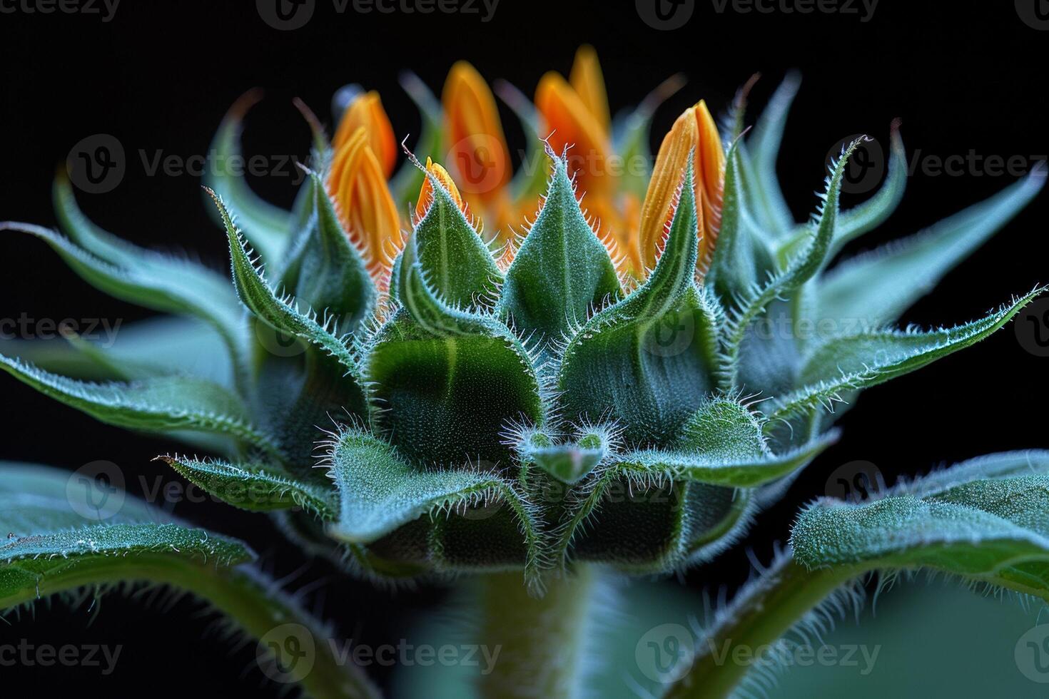 Close-up of a Sunflower Bud photo