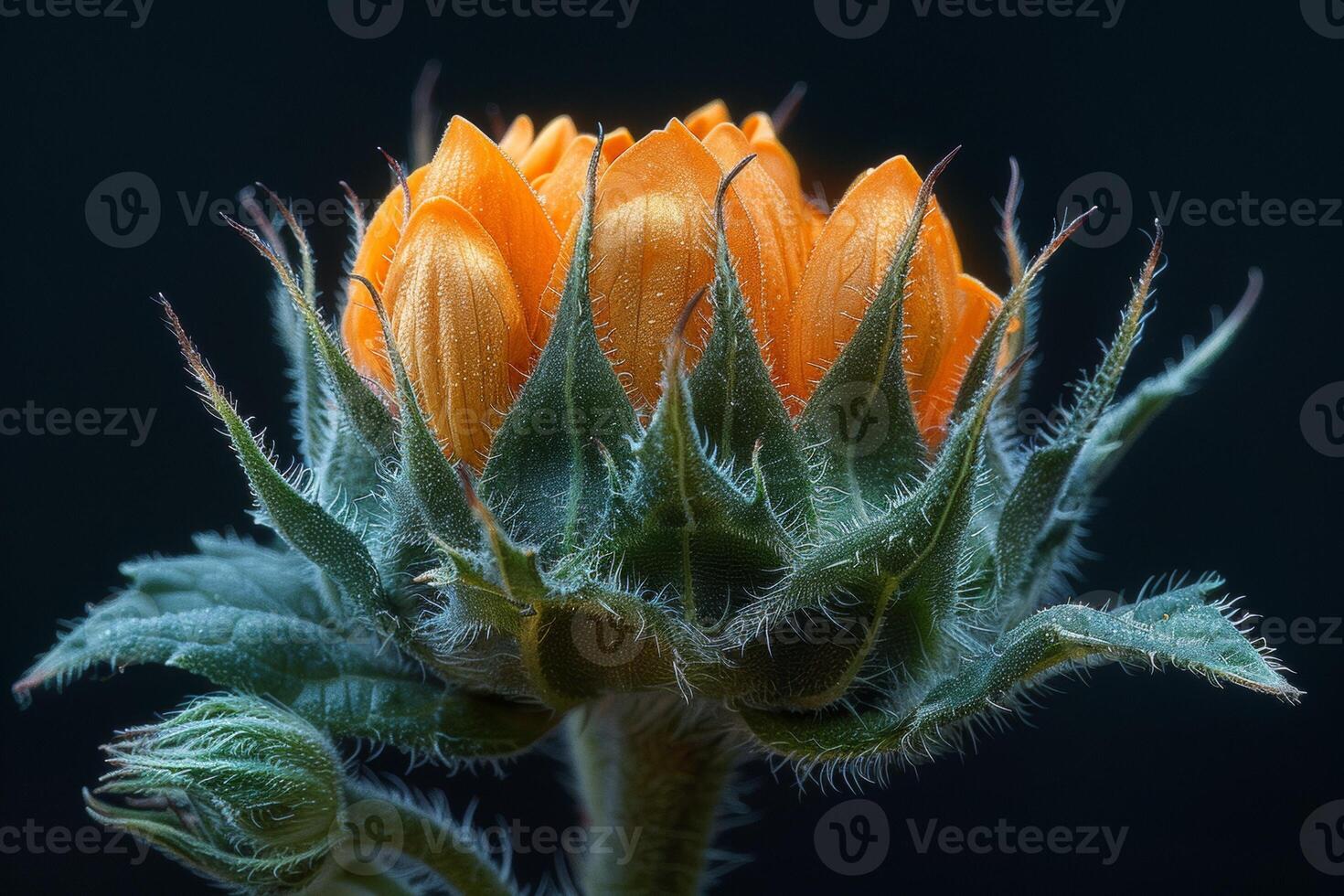 Close-Up of a Sunflower Bud photo