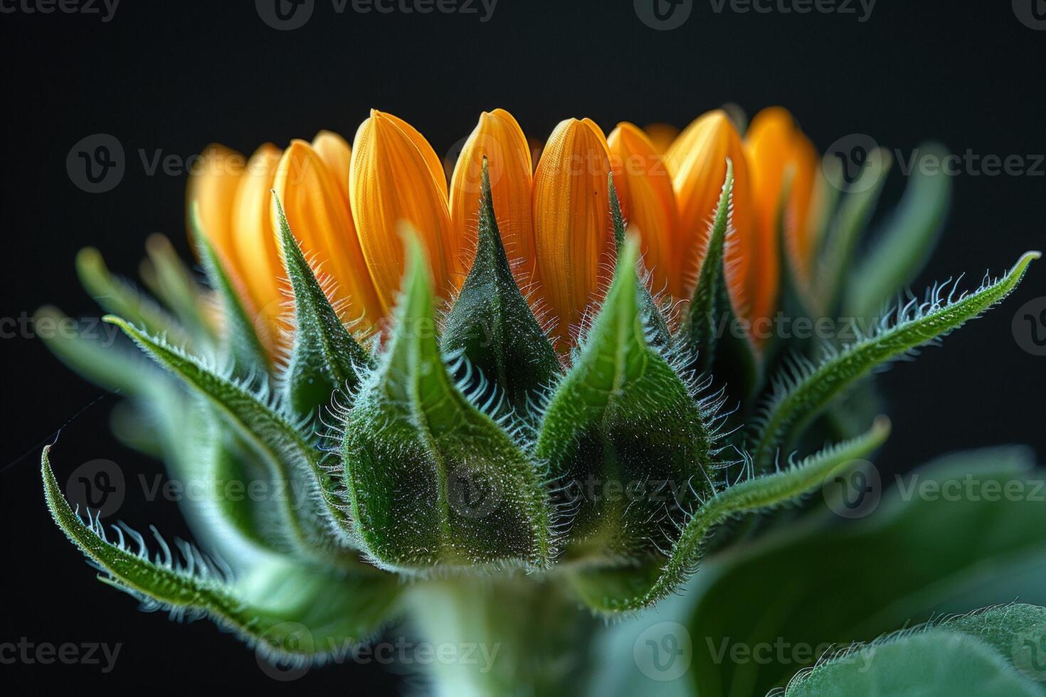 Close-up of a Budding Sunflower photo