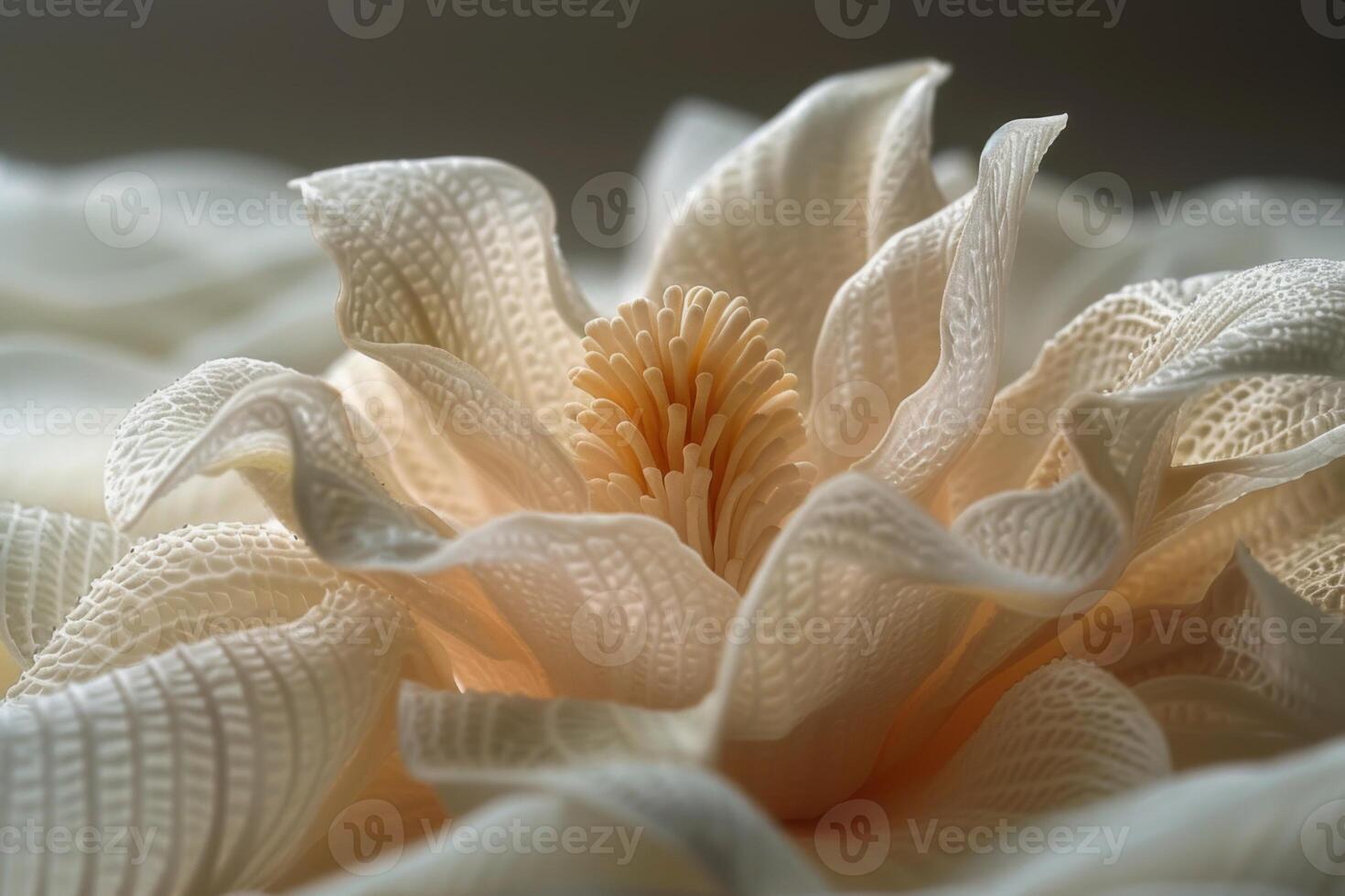 Close-Up of a White Flower with Delicate Petals photo