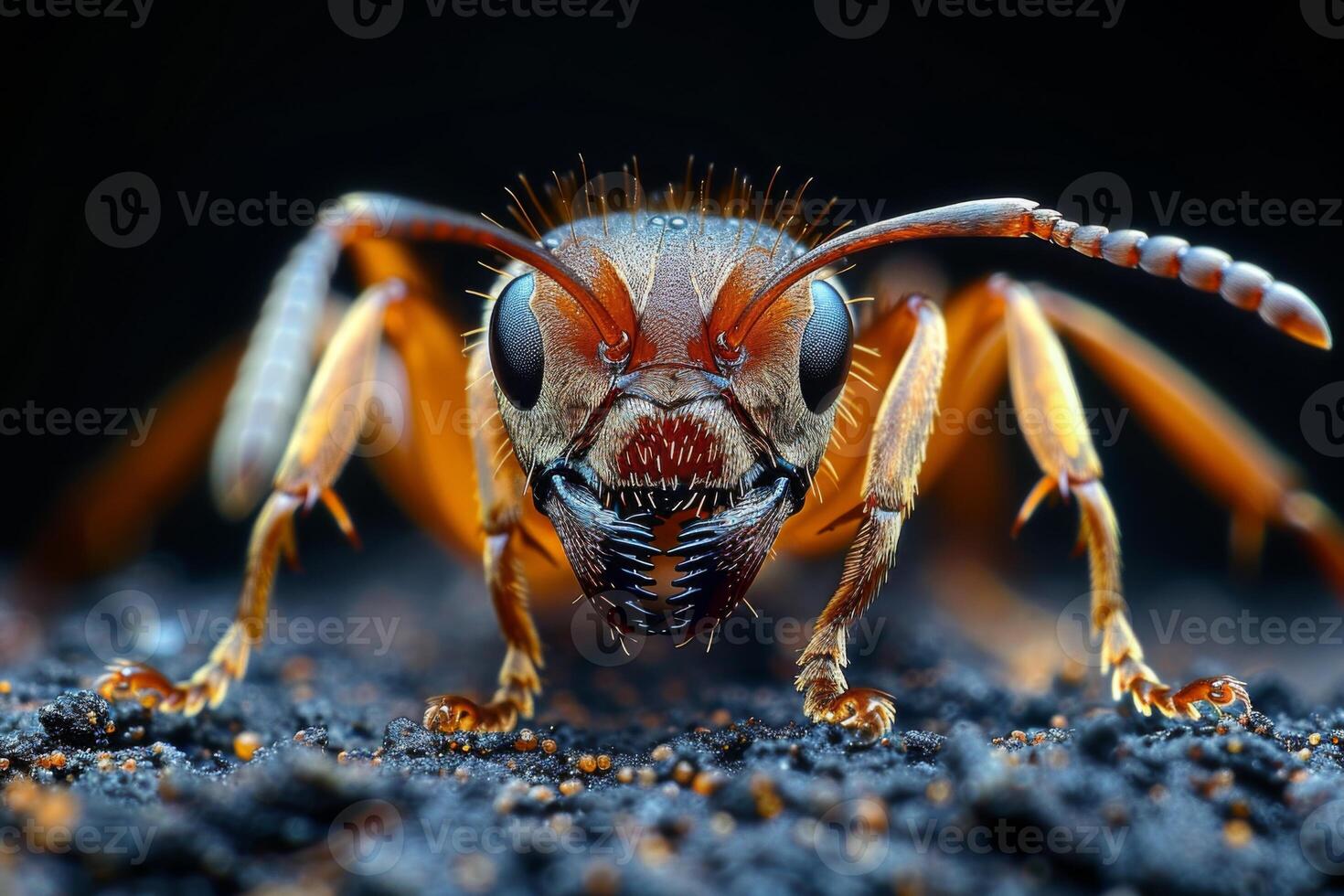 Macro Portrait of an Ant with Intricate Details photo