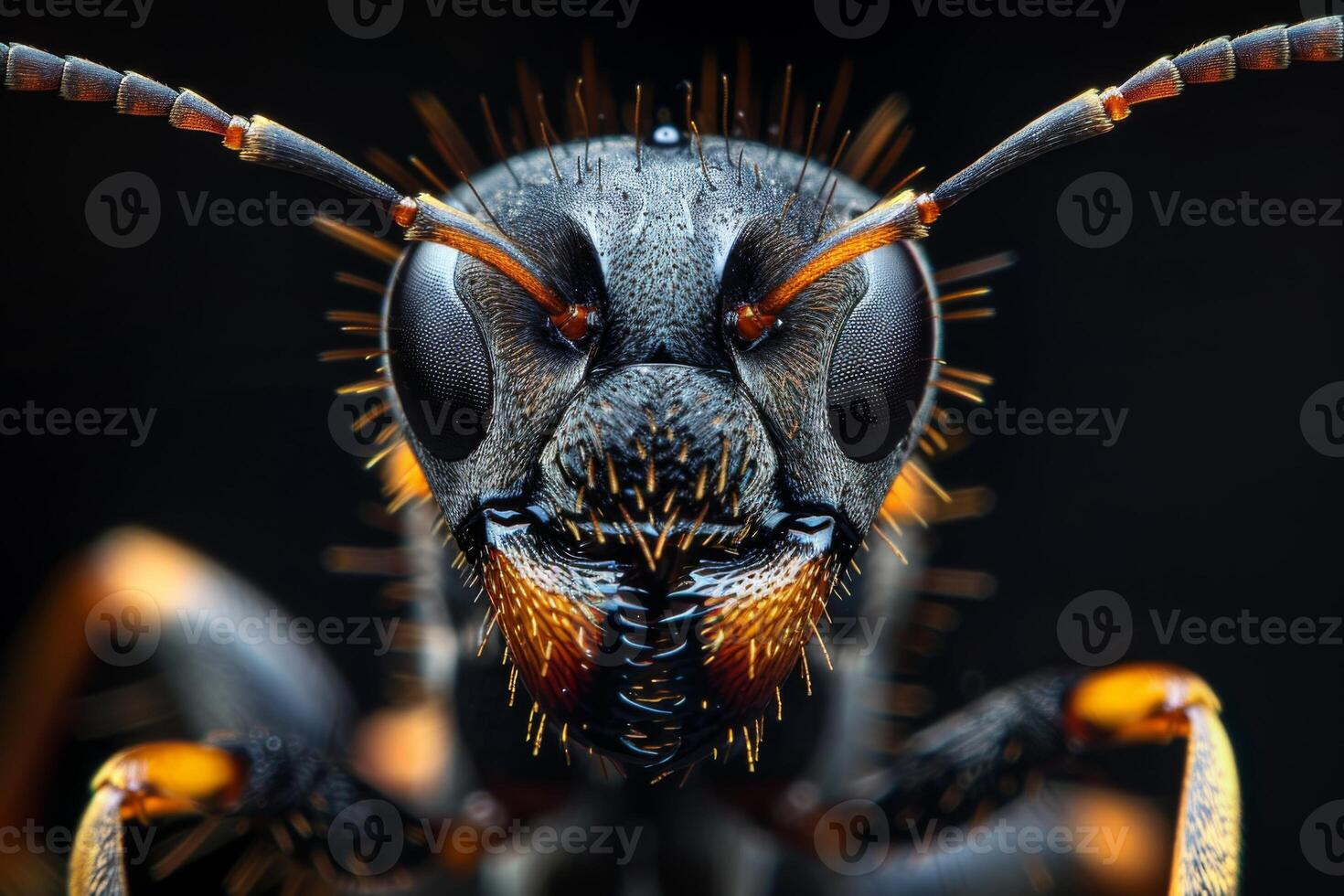 Close-up Portrait of a Wasp with Striking Eyes photo