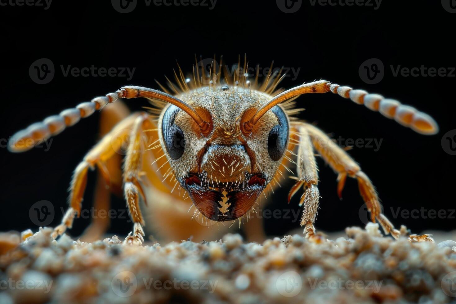 Macro Photography of a Tiny Ant in the Ground photo