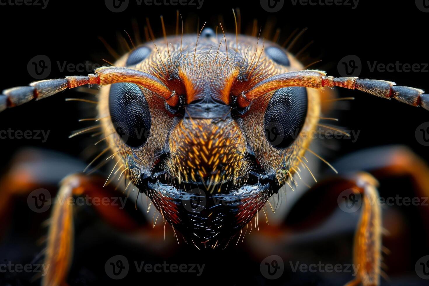 Macro Portrait of a Red Ant photo