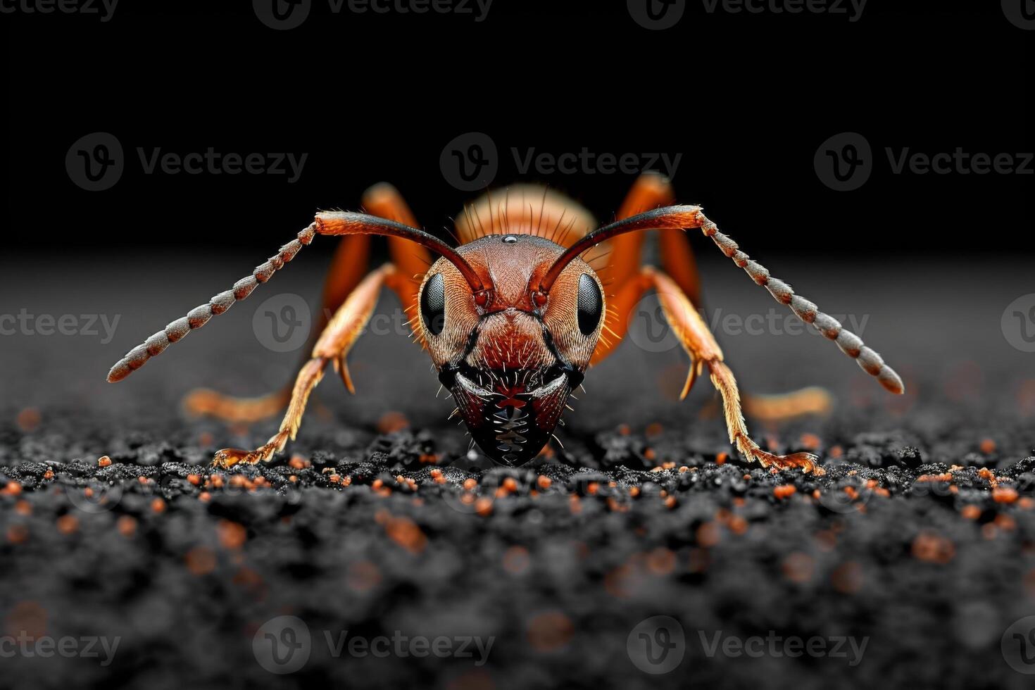 Close-up Portrait of a Red Ant photo