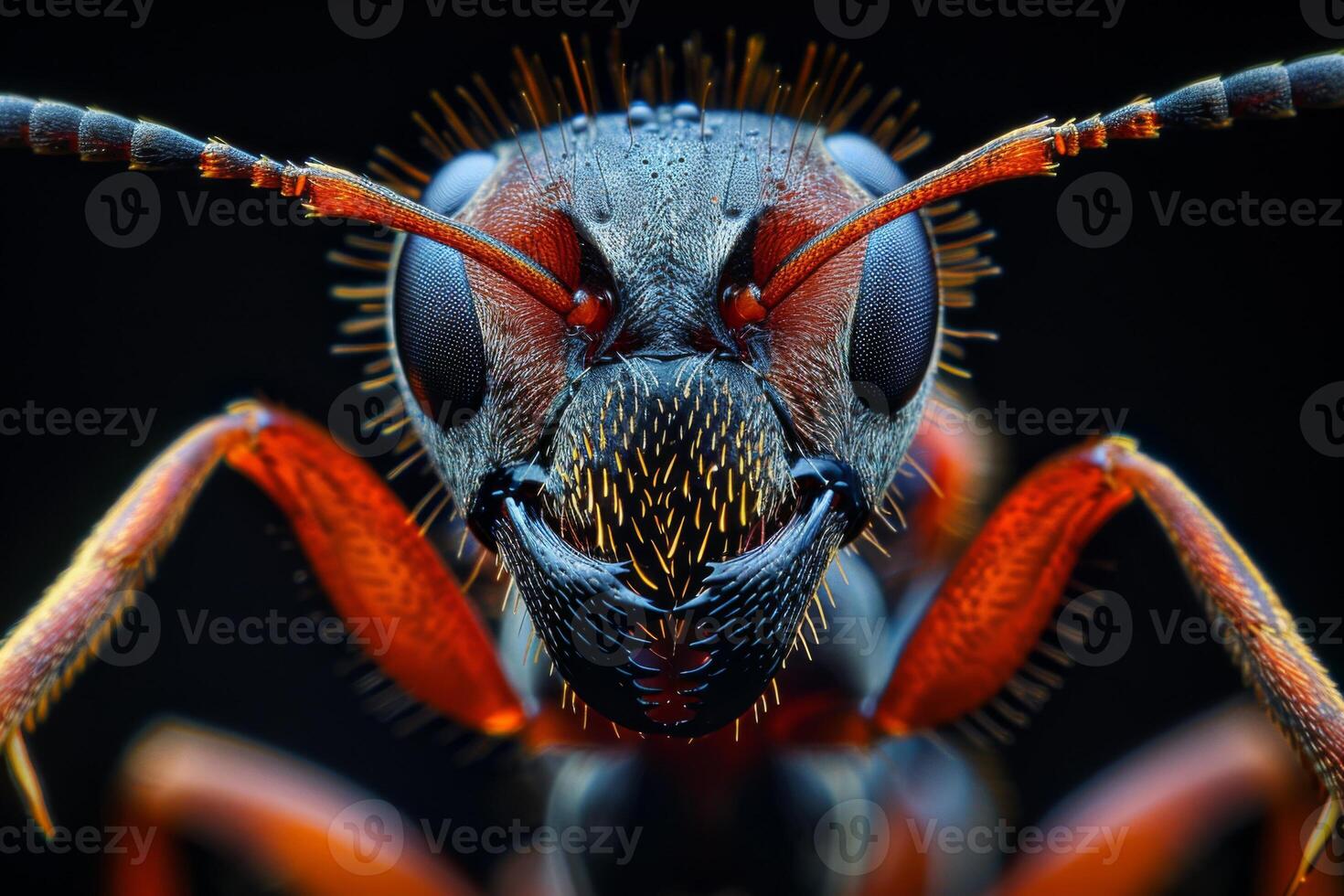 Macro Photography of an Ant's Face photo
