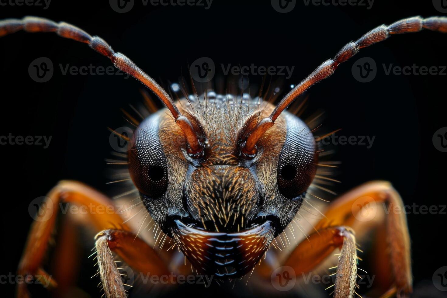 Close-Up Portrait of a Brown Ant photo