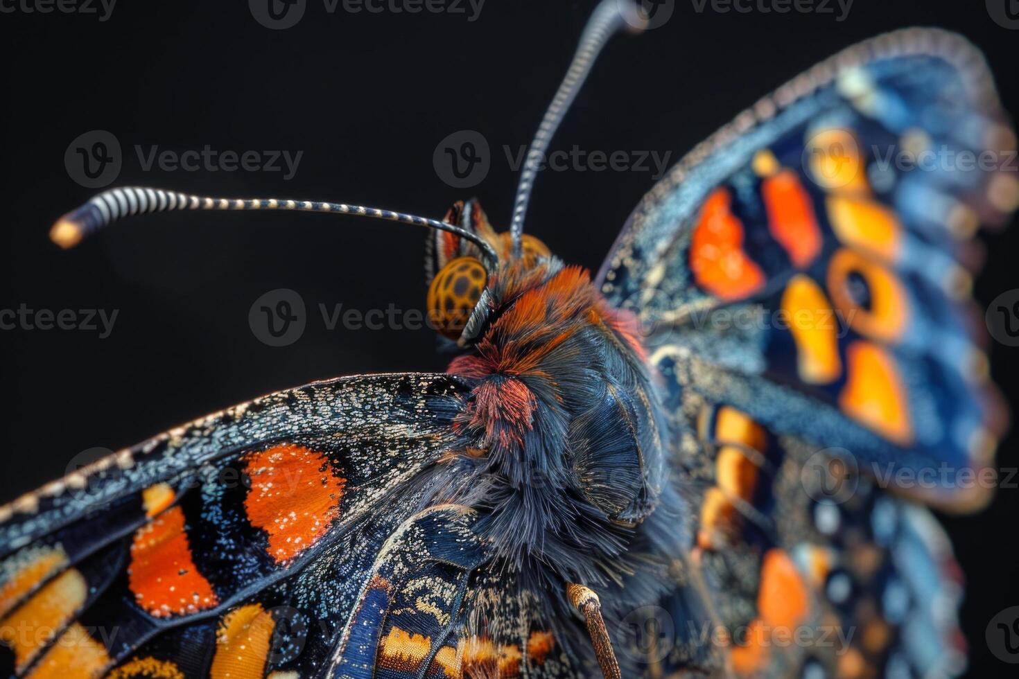 Close-up of a Colorful Butterfly with Folded Wings photo