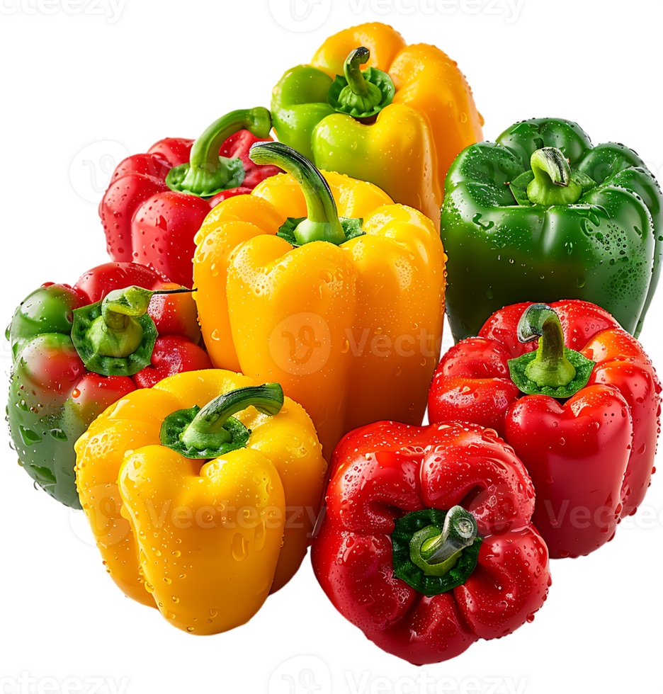 A picture of peppers and peppers on isolated transparent background png