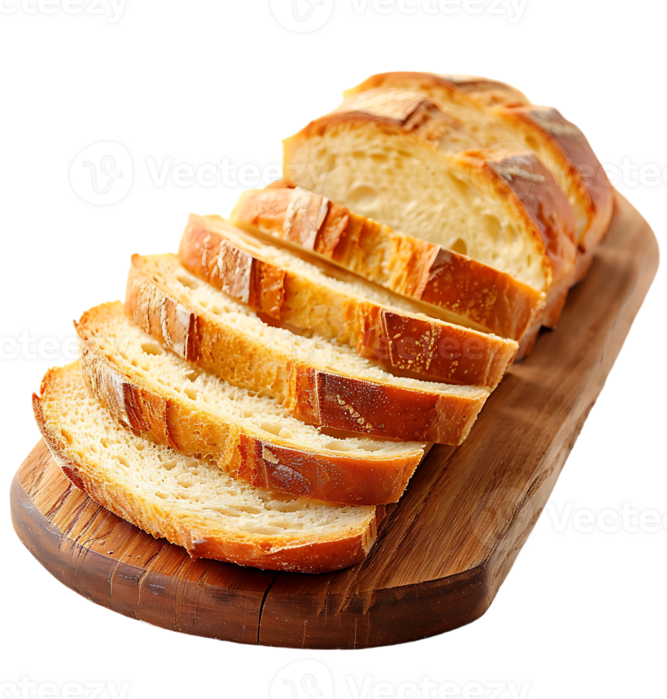 Sliced bread displayed on isolated transparent background png