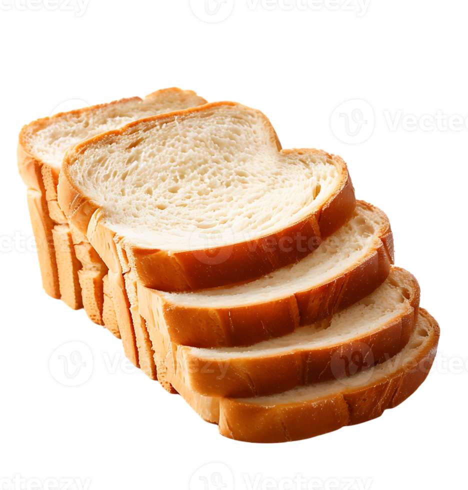 Sliced bread displayed on isolated transparent background png