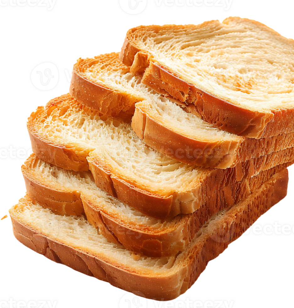 Sliced bread displayed on isolated transparent background png