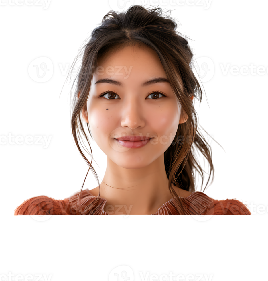 Smiling young girl on isolated transparent background png