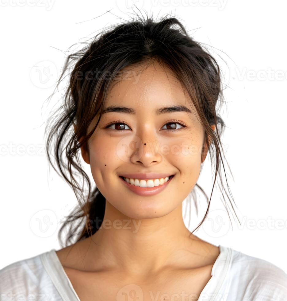 Smiling young girl on isolated transparent background png