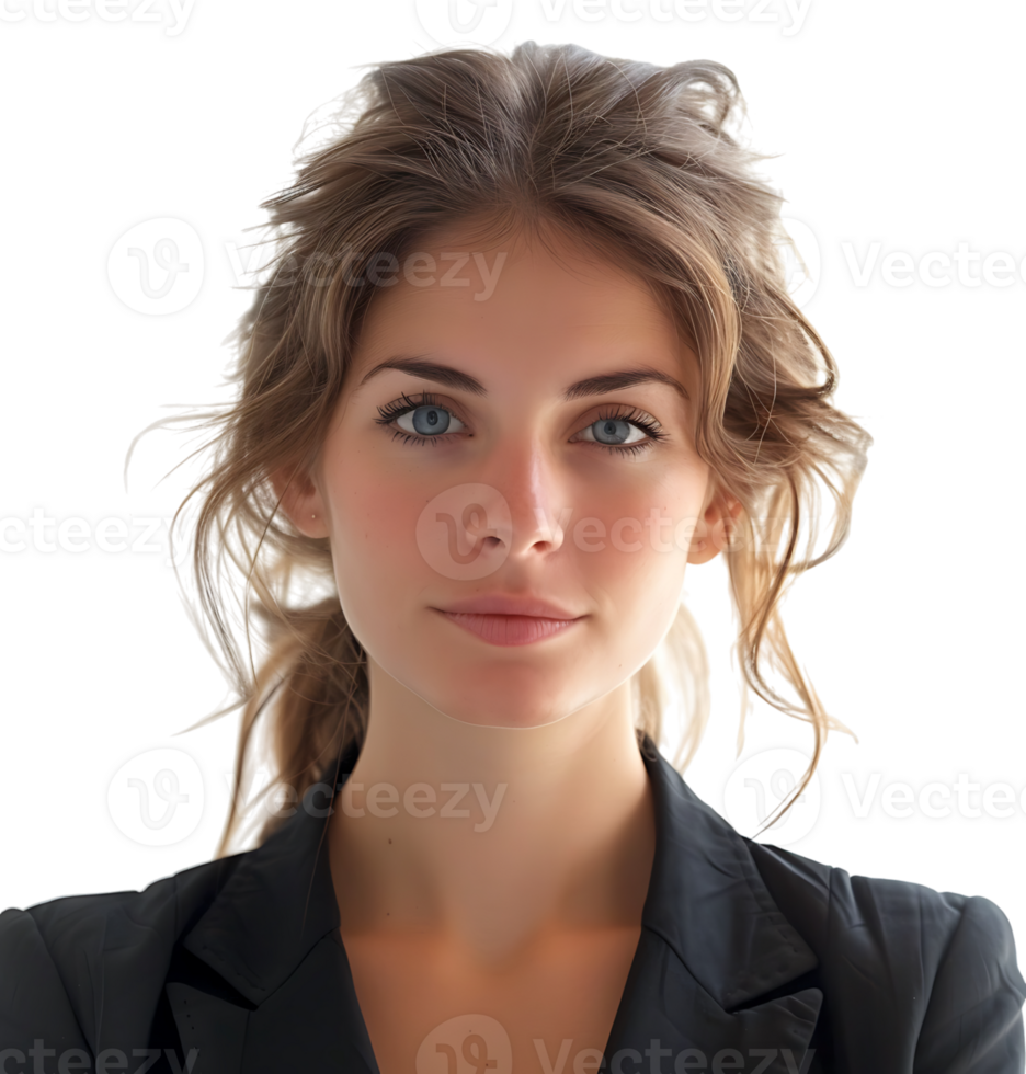 Portrait of a smiling businesswoman on isolated transparent background png