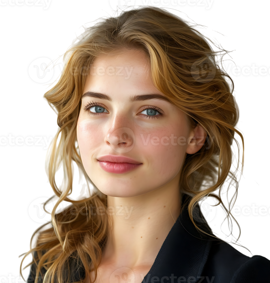 Portrait of a smiling businesswoman on isolated transparent background png
