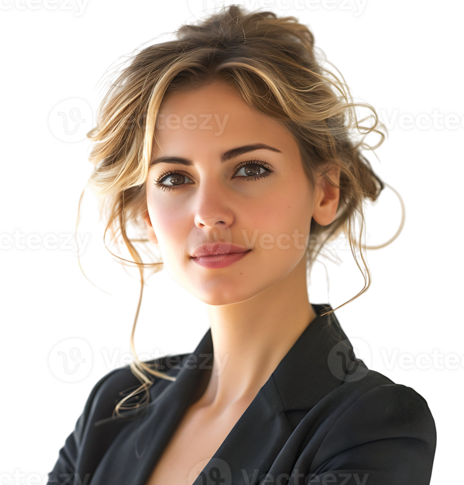 Portrait of a smiling businesswoman on isolated transparent background png