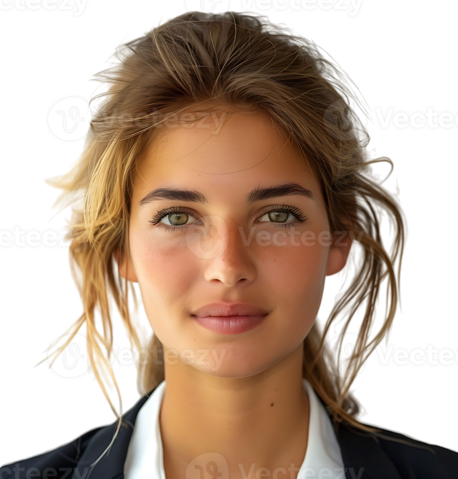 Portrait of a smiling businesswoman on isolated transparent background png