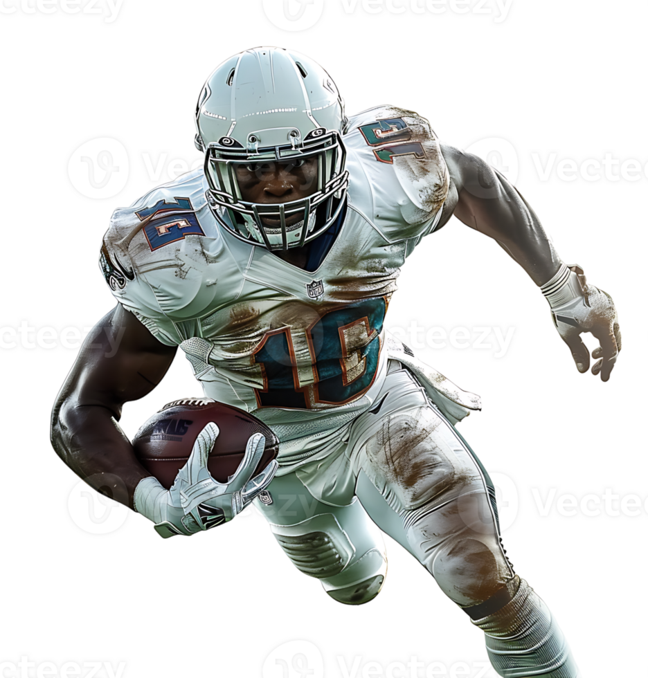 American Football player on isolated transparent background png