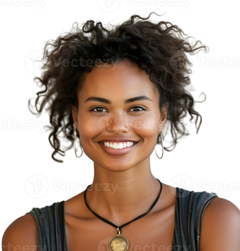 Attractive mature girl studio portrait on isolated transparent background png