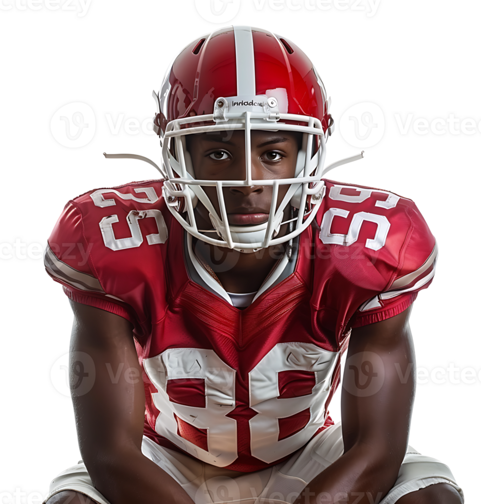 American Football player on isolated transparent background png