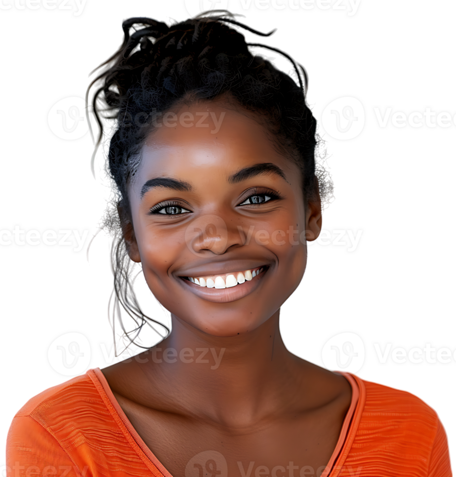 Attractive mature girl studio portrait on isolated transparent background png