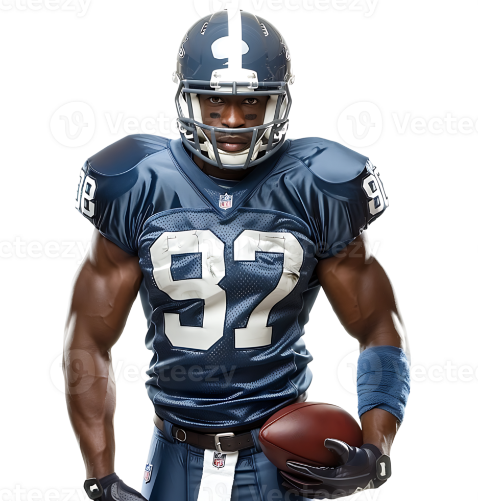 American Football player on isolated transparent background png