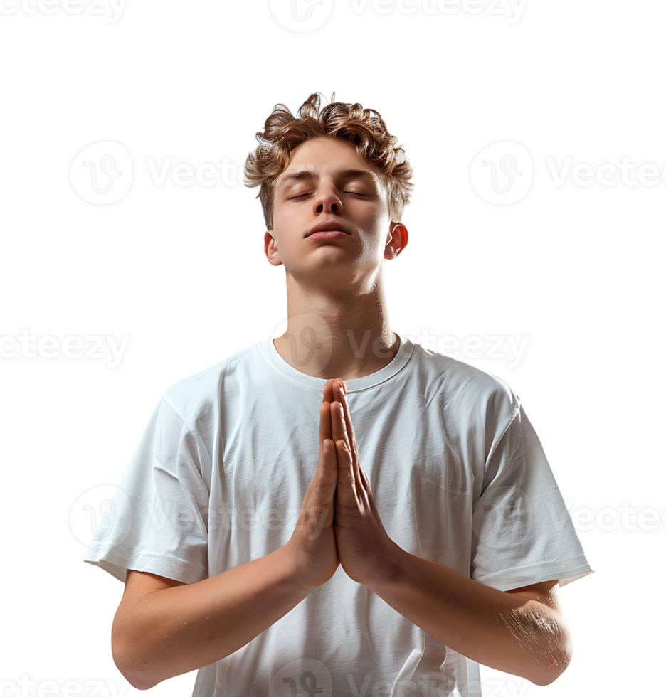 A man doing yoga on isolated transparent background png