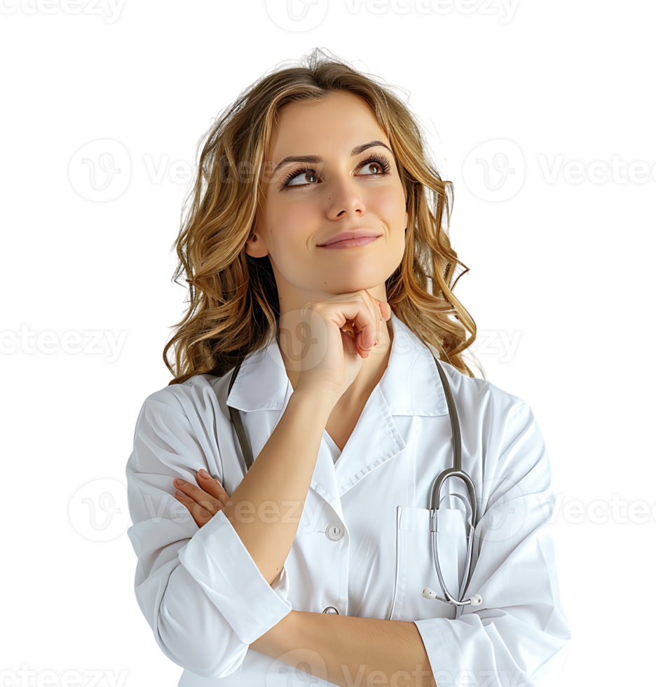 Confident female Medical Professional on isolated transparent background png