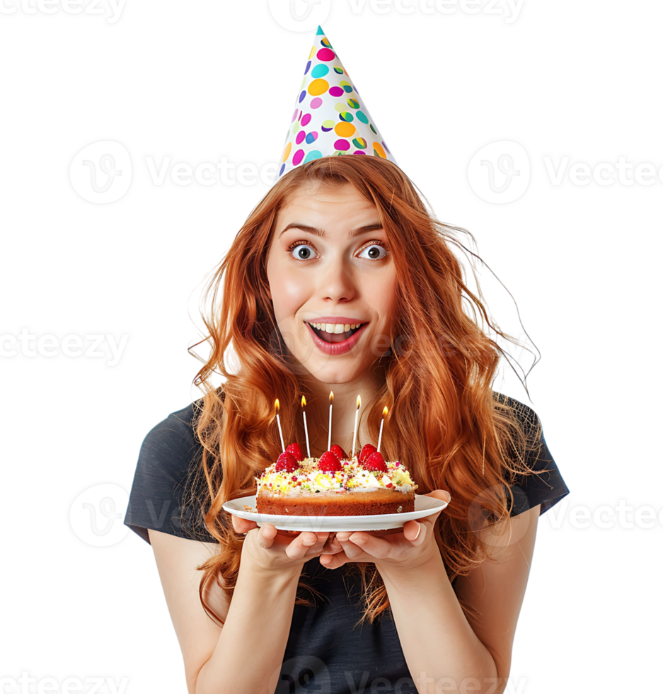 Girl with birthday hat, holding cake on plate with two hands, making wish Male Medical Professional Is Confident In StudioMale Medical Professional Is Confident In Studio png