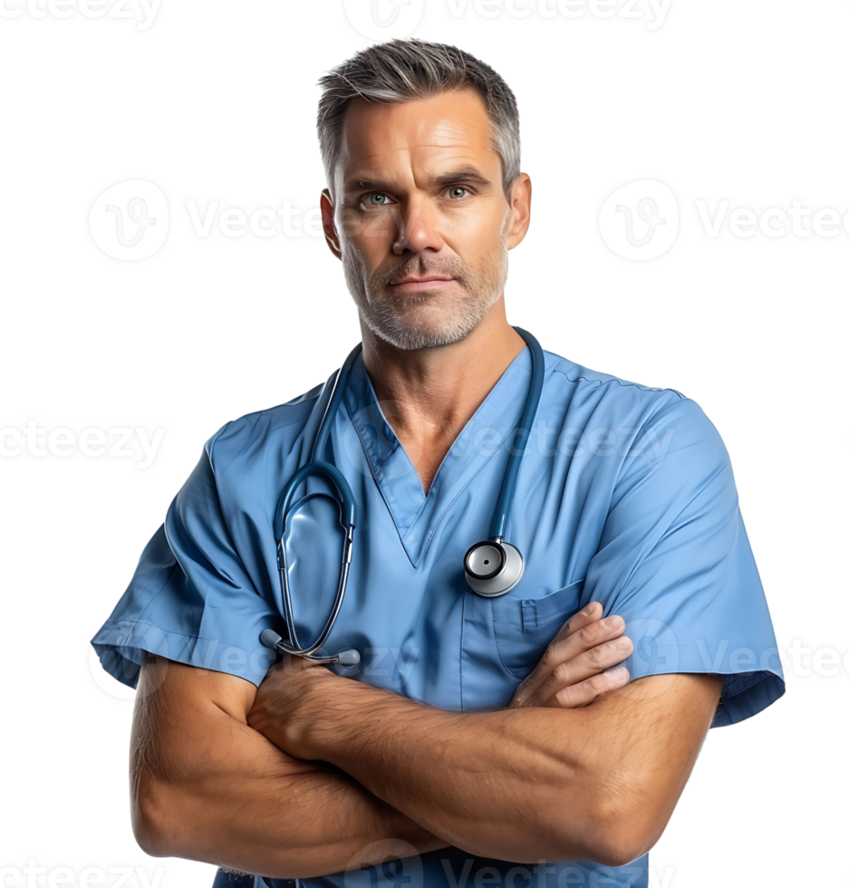 Confident male Medical Professional on isolated transparent background png