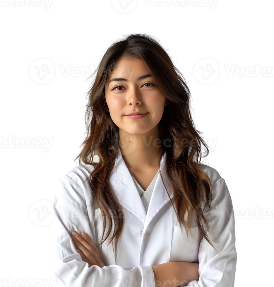 Confident female Medical Professional on isolated transparent background png